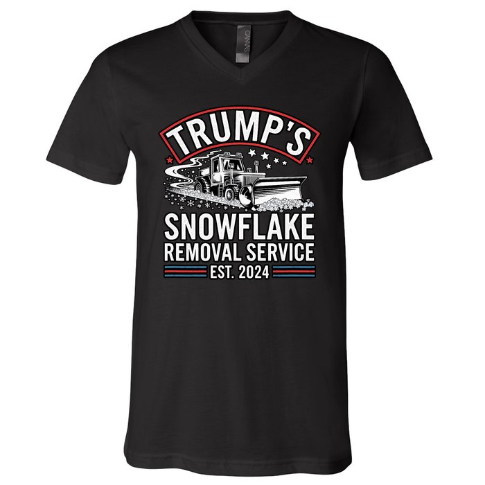 TrumpS Snowflake Removal Service Est. 2024 Funny Trump 2025 V-Neck T-Shirt