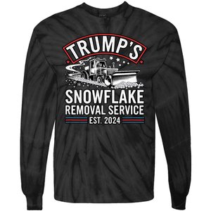 TrumpS Snowflake Removal Service Est. 2024 Funny Trump 2025 Tie-Dye Long Sleeve Shirt