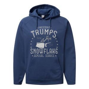 TrumpS Snowflake Removal Service Funny Donald Trump Performance Fleece Hoodie