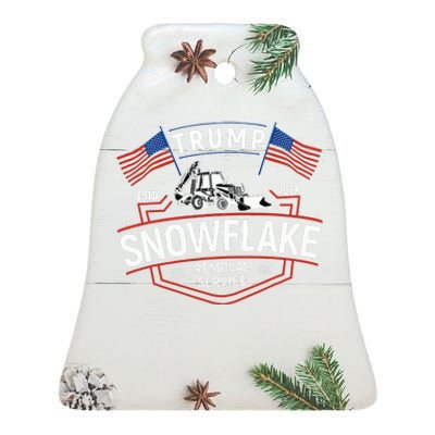 TrumpS Snowflake Removal Service Ceramic Bell Ornament