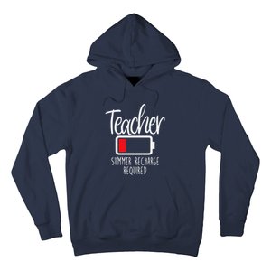 Teacher Summer Recharge Required Last Day School Women Funny Hoodie