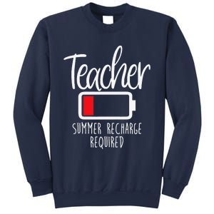 Teacher Summer Recharge Required Last Day School Women Funny Sweatshirt