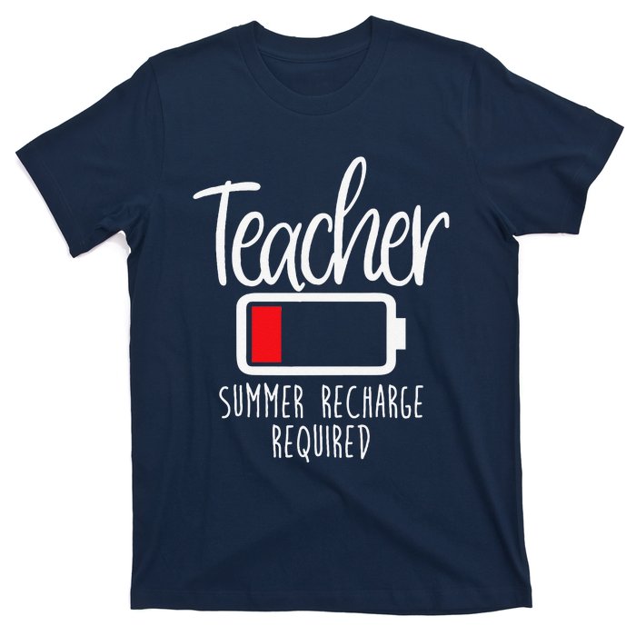 Teacher Summer Recharge Required Last Day School Women Funny T-Shirt