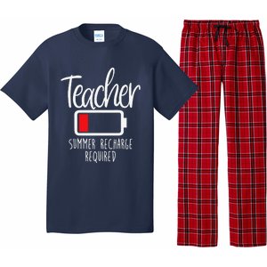 Teacher Summer Recharge Required Last Day School Women Funny Pajama Set