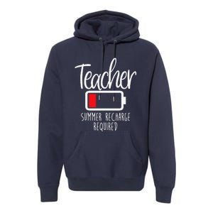 Teacher Summer Recharge Required Last Day School Women Funny Premium Hoodie