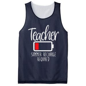 Teacher Summer Recharge Required Last Day School Women Funny Mesh Reversible Basketball Jersey Tank