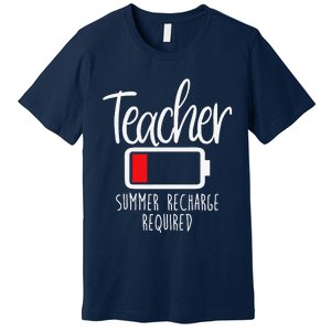 Teacher Summer Recharge Required Last Day School Women Funny Premium T-Shirt