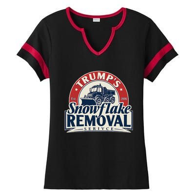 TrumpS Snowflake Removal Service Funny Trump 2024 Ladies Halftime Notch Neck Tee