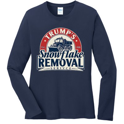 TrumpS Snowflake Removal Service Funny Trump 2024 Ladies Long Sleeve Shirt