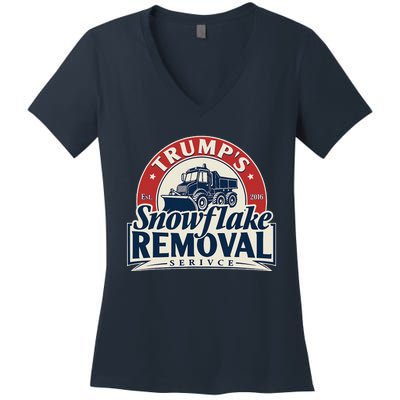 TrumpS Snowflake Removal Service Funny Trump 2024 Women's V-Neck T-Shirt