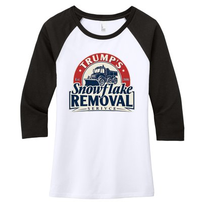 TrumpS Snowflake Removal Service Funny Trump 2024 Women's Tri-Blend 3/4-Sleeve Raglan Shirt