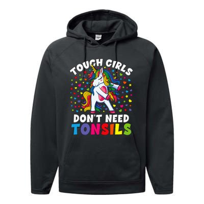 Tonsil Surgery Recovery Gift Unicorn Tonsil Removal Performance Fleece Hoodie