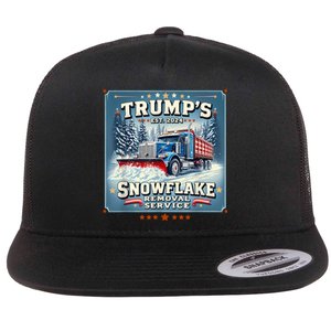 TrumpS Snowflake Removal Service Funny Trump 2024 Flat Bill Trucker Hat