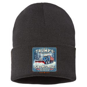 TrumpS Snowflake Removal Service Funny Trump 2024 Sustainable Knit Beanie