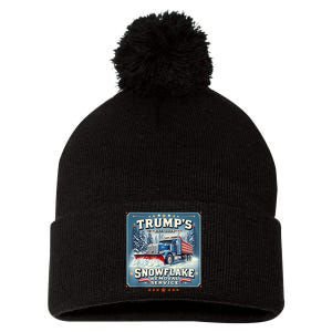 TrumpS Snowflake Removal Service Funny Trump 2024 Pom Pom 12in Knit Beanie