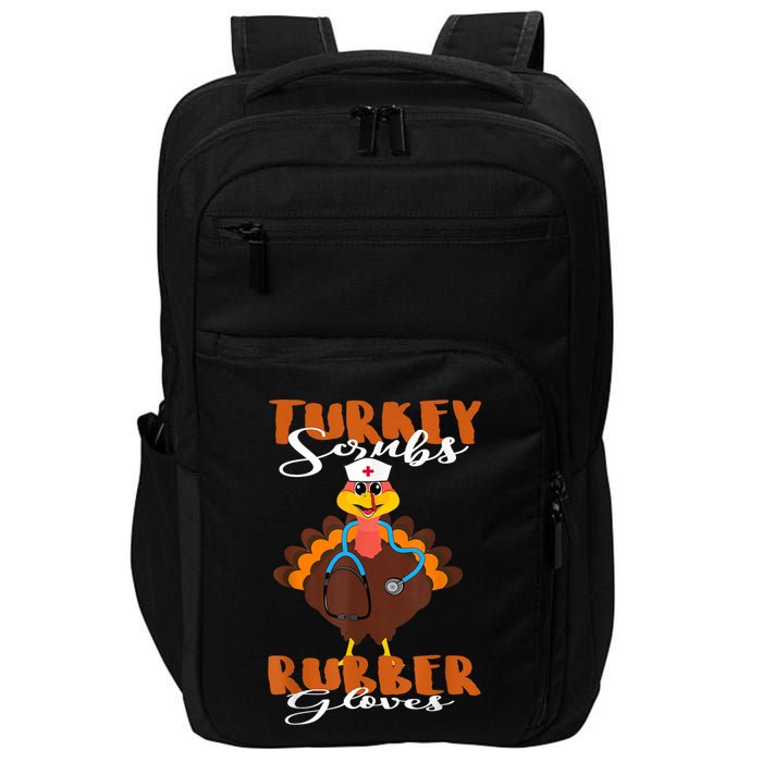 Turkey Scrubs Rubber Gloves Thanksgiving Scrub Tops Wo Impact Tech Backpack
