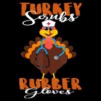 Turkey Scrubs Rubber Gloves Thanksgiving Scrub Tops Wo Impact Tech Backpack