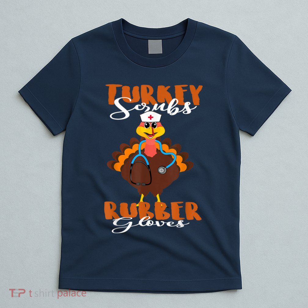 Turkey Scrubs Rubber Gloves Thanksgiving Scrub Tops Wo T-Shirt