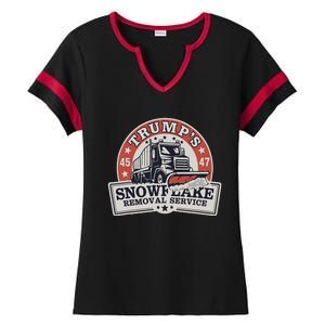 TrumpS Snowflake Removal Service Funny Trump Ladies Halftime Notch Neck Tee