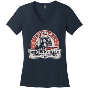 TrumpS Snowflake Removal Service Funny Trump Women's V-Neck T-Shirt