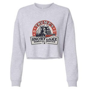 TrumpS Snowflake Removal Service Funny Trump Cropped Pullover Crew