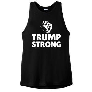 Trump Strong Rally Shooting Survivor Gun Shot Ladies PosiCharge Tri-Blend Wicking Tank