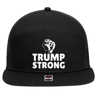 Trump Strong Rally Shooting Survivor Gun Shot 7 Panel Mesh Trucker Snapback Hat