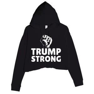 Trump Strong Rally Shooting Survivor Gun Shot Crop Fleece Hoodie