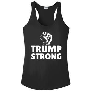 Trump Strong Rally Shooting Survivor Gun Shot Ladies PosiCharge Competitor Racerback Tank