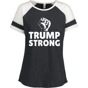 Trump Strong Rally Shooting Survivor Gun Shot Enza Ladies Jersey Colorblock Tee