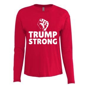 Trump Strong Rally Shooting Survivor Gun Shot Womens Cotton Relaxed Long Sleeve T-Shirt