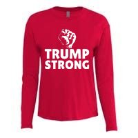 Trump Strong Rally Shooting Survivor Gun Shot Womens Cotton Relaxed Long Sleeve T-Shirt