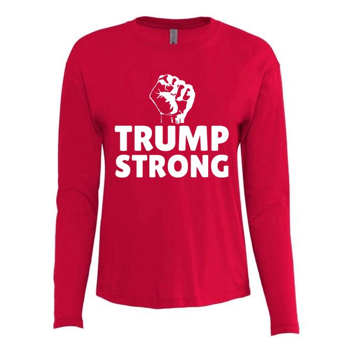 Trump Strong Rally Shooting Survivor Gun Shot Womens Cotton Relaxed Long Sleeve T-Shirt