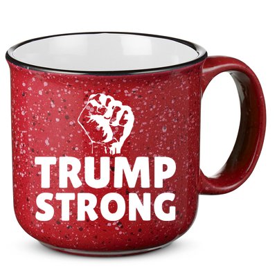 Trump Strong Rally Shooting Survivor Gun Shot 15oz Campfire Ceramic Mug
