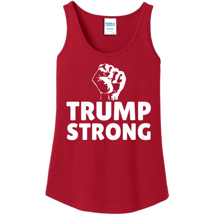 Trump Strong Rally Shooting Survivor Gun Shot Ladies Essential Tank