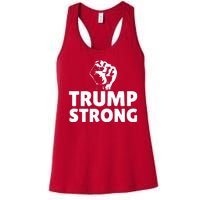 Trump Strong Rally Shooting Survivor Gun Shot Women's Racerback Tank