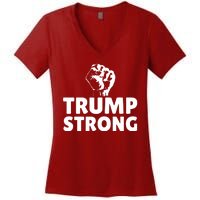 Trump Strong Rally Shooting Survivor Gun Shot Women's V-Neck T-Shirt