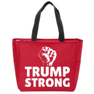 Trump Strong Rally Shooting Survivor Gun Shot Zip Tote Bag