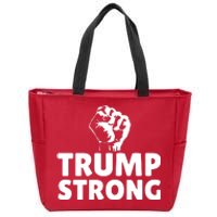 Trump Strong Rally Shooting Survivor Gun Shot Zip Tote Bag