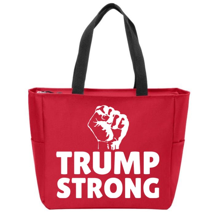 Trump Strong Rally Shooting Survivor Gun Shot Zip Tote Bag