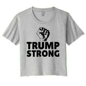 Trump Strong Rally Shooting Survivor Gun Shot Women's Crop Top Tee