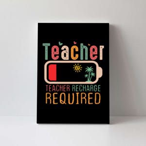 Teacher Summer Recharge Required Outfit Teacher Energy Funny Canvas