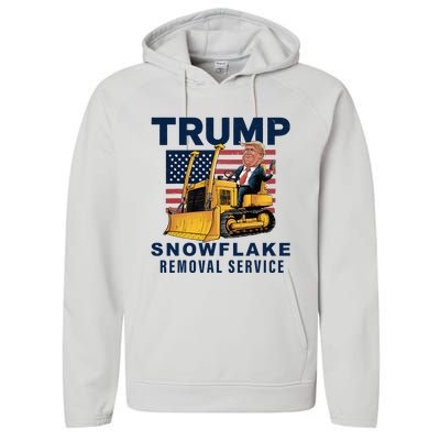 Trump Snowflake Removal Service Funny Donald Trump 2024 Performance Fleece Hoodie