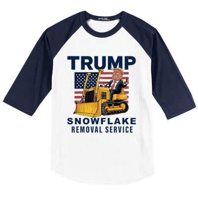 Trump Snowflake Removal Service Funny Donald Trump 2024 Baseball Sleeve Shirt