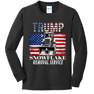 Trump Snowflake Removal Service Funny Donald Trump 2024 Kids Long Sleeve Shirt