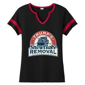 TrumpS Snowflake Removal Service Funny Trump 2024 Ladies Halftime Notch Neck Tee