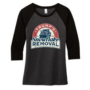 TrumpS Snowflake Removal Service Funny Trump 2024 Women's Tri-Blend 3/4-Sleeve Raglan Shirt