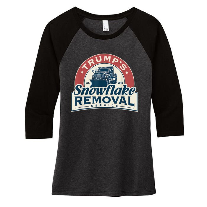 TrumpS Snowflake Removal Service Funny Trump 2024 Women's Tri-Blend 3/4-Sleeve Raglan Shirt