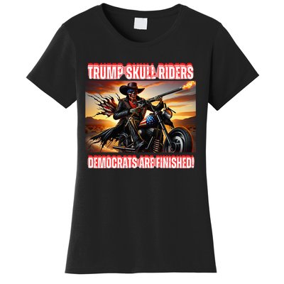 Trump Skull Riders Democrats Are Finished Women's T-Shirt