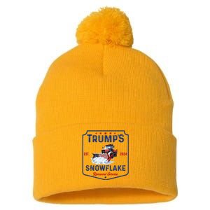 TrumpS Snowflake Removal Service Funny Trump 2024 Pom Pom 12in Knit Beanie